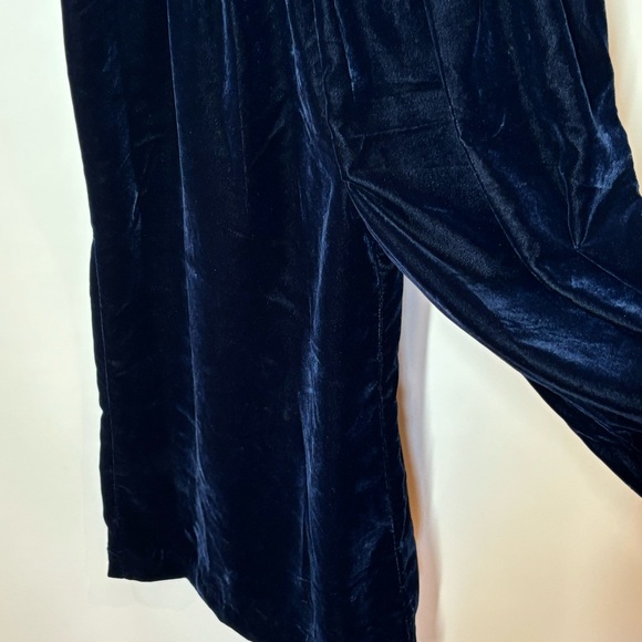 Janie And Jack Girl’s Dark Marine VELVET FAUX FUR COLLAR JUMPSUIT Size 7 - Picture 5 of 10